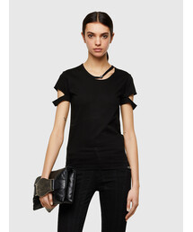 DIESEL | レディース トップス Tシャツ カットアウト 半袖 クルーネック(Tシャツ/カットソー)