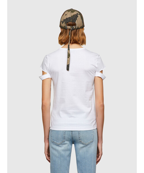 DIESEL（ディーゼル）の「レディース トップス Tシャツ カットアウト 半袖 クルーネック（Tシャツ/カットソー・レディース・ブラック/ホワイト・SMALL/MEDIUM/LARGE）」の9枚目の写真