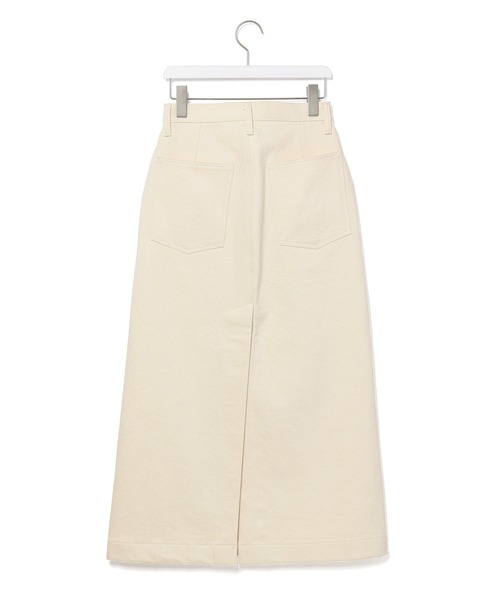 ADAM ET ROPE'(アダムエロペ)の「【BIGJOHN】別注HIGH-SLIT MAXI SKIRT(デニムスカート・レディース・オフホワイト/カーキ・M/S)」の8枚目の写真