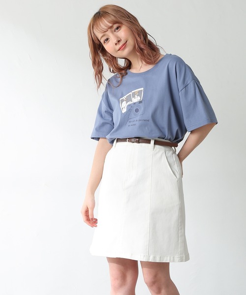 Honeys(ハニーズ)の「台形スカート(スカート・レディース・ホワイト/ブラック/ベージュ/カーキ・S/M/L)」の2枚目の写真