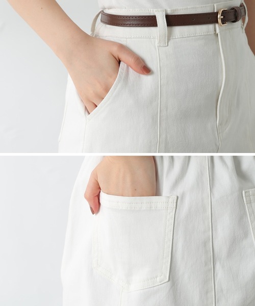 Honeys(ハニーズ)の「台形スカート(スカート・レディース・ホワイト/ブラック/ベージュ/カーキ・S/M/L)」の6枚目の写真