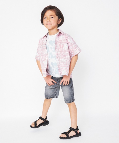 RADCHAP（ラッドチャップ）の「ムラ染プリント半袖Tシャツ（Tシャツ/カットソー・キッズ・ライム/オレンジ/ブルー・100cm/110cm/120cm/130cm/140cm/150cm/90cm）」の16枚目の写真