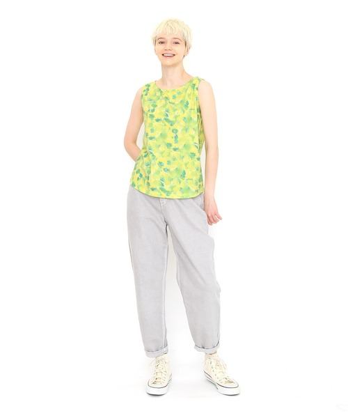 Design Tshirts Store graniph（デザイン　ティーシャツ　ストア　グラニフ）の「コモレビ | 総柄タンクトップ(ライトグリーン)（タンクトップ・レディース・ライトグリーン・FREE）」の6枚目の写真