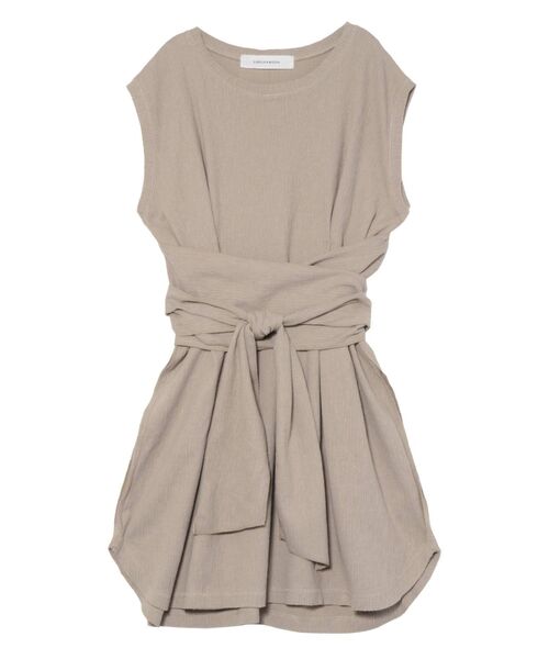 LAGUNAMOON(ラグナムーン)の「ウエストサッシュトップス(Tシャツ/カットソー・レディース・ベージュ/アイボリー/ブルー・FREE)」の2枚目の写真