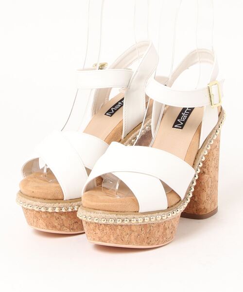 SUNNY ROOM（サニールーム）の「【厚底】チャンキーヒール　ストラップサンダル　443（サンダル・レディース・ブラック系その他/ブラック/ゴールド/ホワイト・LL/M/L/S）」の2枚目の写真