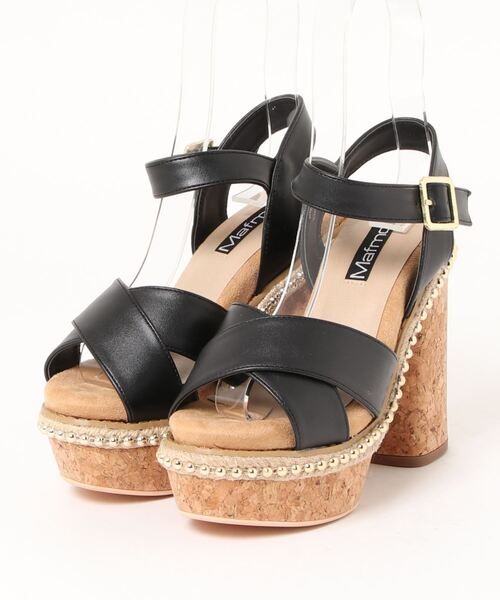 SUNNY ROOM（サニールーム）の「【厚底】チャンキーヒール　ストラップサンダル　443（サンダル・レディース・ブラック系その他/ブラック/ゴールド/ホワイト・LL/M/L/S）」の3枚目の写真