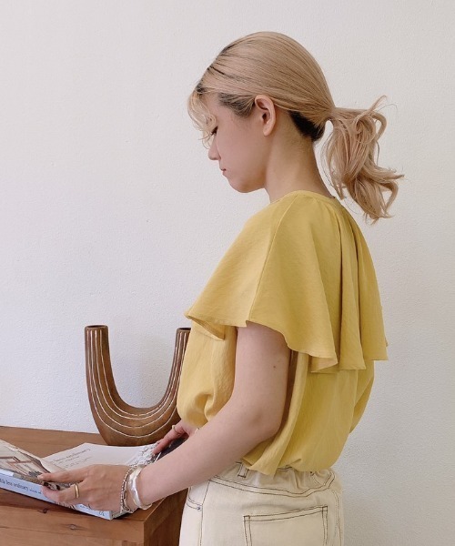 Vannie トップスu ヴァニーユー のファッション ラッフル襟ブラウス シャツ ブラウス Vannie