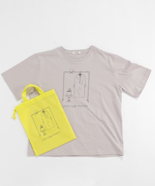 studio CLIP(スタディオクリップ)の「BAG付きイラストアソートTシャツ(Tシャツ/カットソー・レディース・ライトグレー/ライトブルー/ブラウン/オフホワイト/ブルー/グリーン・FREE)」の17枚目の写真