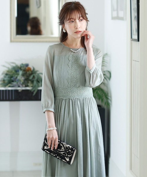 Saleアイテム 160円 本日限定クーポン利用で パーティードレス 結婚式 ワンピース ドレス 大きいサイズ ロング 秋冬 袖あり ロング丈 長袖 フォーマルワンピース 他と被らない ミモレ丈 お呼ばれ 体型カバー パーティドレス レディース 二次会 成人式 同窓会 謝恩