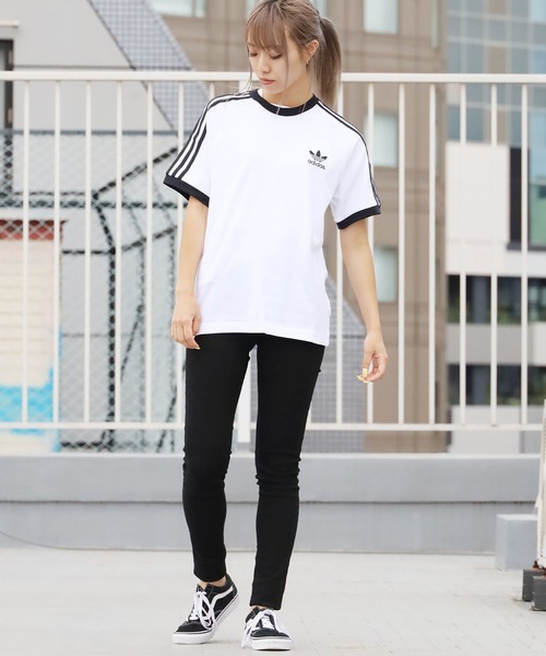 adidas Originals（アディダスオリジナルス）の「adidas Originals/アディダス オリジナルス 3STRIPES S/S TEE Tシャツ/半袖Tシャツ（Tシャツ/カットソー・メンズ・ホワイト/ブラック・S/M/L/XL/XO）」の13枚目の写真