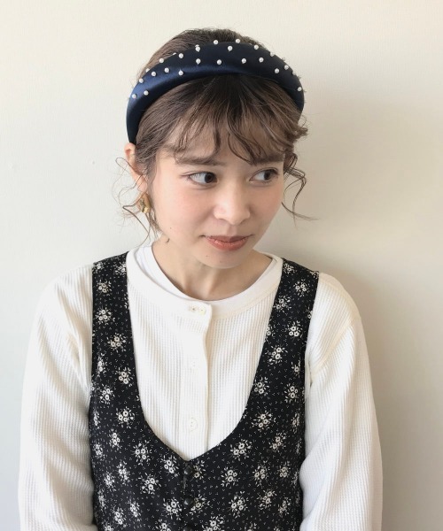 kaorinomori（カオリノモリ）の「【ｶｵﾘﾉﾓﾘ】ﾌﾙｰｶﾁｭｰｼｬ（カチューシャ・レディース・ネイビー/グリーン・FREE）」の8枚目の写真