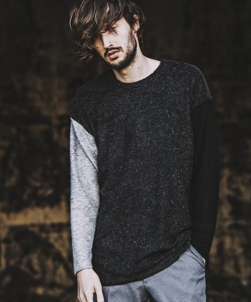 NO ID.(ノーアイディ)の「【NO ID.】Bicule Lamb Pile Crew Neck Big Pullover / ビキューレ ラム パイル クルーネック ビッグ プルオーバー(ニット/セーター・メンズ・ブラックミックス/ワイン/ダークグレー/アイボリー/ブラック/ライトグレー/ネイビー/ミックスグレー・ONE SIZE)」の3枚目の写真