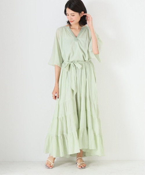 Pas ヌキテパ Tiered C Voile Tiered Dress ワンピース ドレス Emb Quittez Totalite ラトータリテ のファッション Ne La 洗濯機弱 ワンピース La