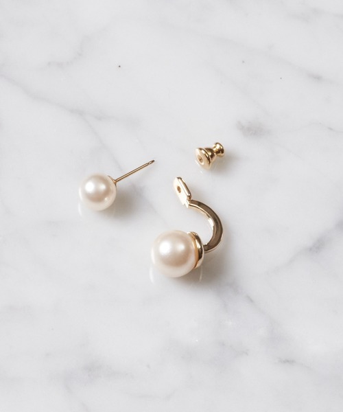 ANAYI（アナイ）の「【雑誌掲載】ダブルパールピアス（ピアス（両耳用）・レディース・オフホワイト・FREE）」の5枚目の写真