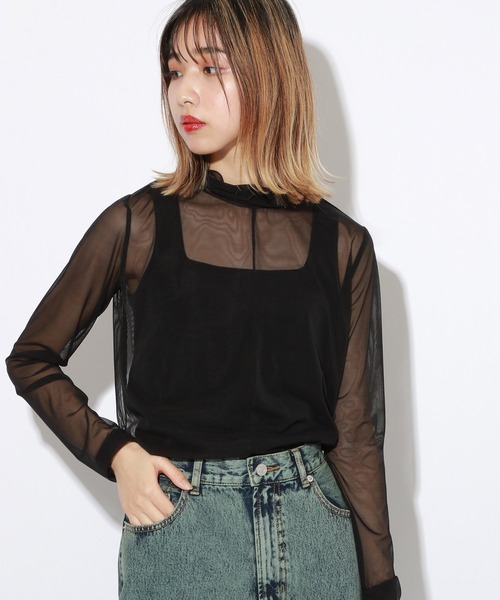 PBLIM(ページボーイリム)の「【PAGEBOYLIM】シアータートルインナー(Tシャツ/カットソー・レディース・ブラック/グレー系その他/ベージュ系その他・MEDIUM)」の2枚目の写真