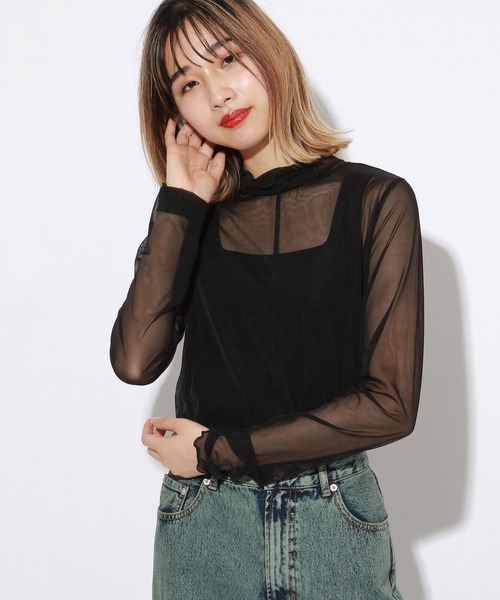 PBLIM(ページボーイリム)の「【PAGEBOYLIM】シアータートルインナー(Tシャツ/カットソー・レディース・ブラック/グレー系その他/ベージュ系その他・MEDIUM)」の4枚目の写真