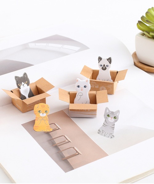 yururira（ユルリラ）の「箱入りねこ付箋（ステーショナリー・レディース・A/B/C/D/E・FREE）」の6枚目の写真