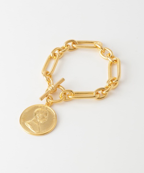BEN AMUN（ベンアムン）の「ben amun　Volume Bracelet with Coin（ブレスレット・レディース・ゴールド・-）」の2枚目の写真