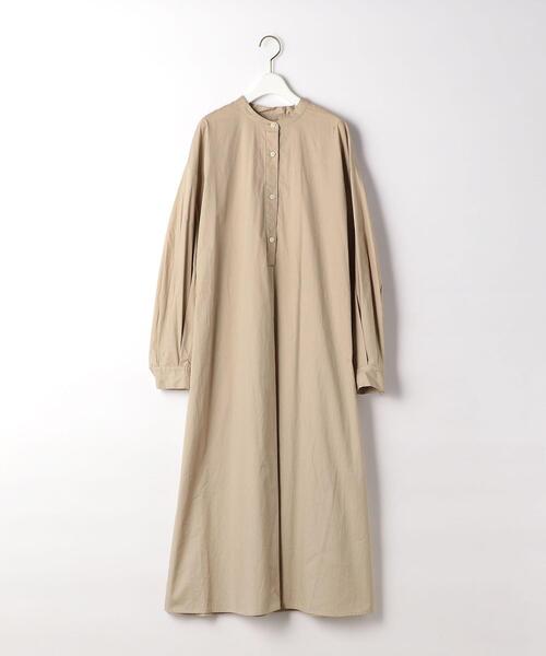 green label relaxing（グリーンレーベルリラクシング）の「ニット ベスト ＆ シャツ ワンピース セット（ワンピース・レディース・ベージュ/オフホワイト・FREE）」の10枚目の写真