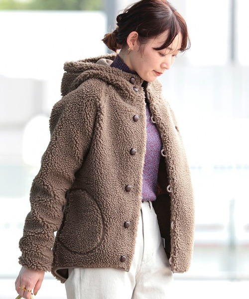 Ray BEAMS（レイビームス）の「【WEB限定】GYMPHLEX / ボア ボタン フーディー（パーカー・レディース・ブラウン/シルバー・14/16）」の21枚目の写真