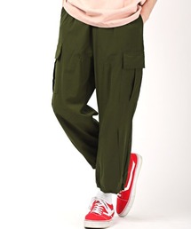 ナイロンストレッチワイドアンクルカーゴパンツ