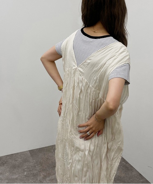 apres jour mignon(アプレジュールミニョン)の「クリンクルワンピース【ZOZOTOWN限定アイテム】(ワンピース・レディース・グリーン/ブラック/アイボリー・フリー/X-LARGE)」の6枚目の写真