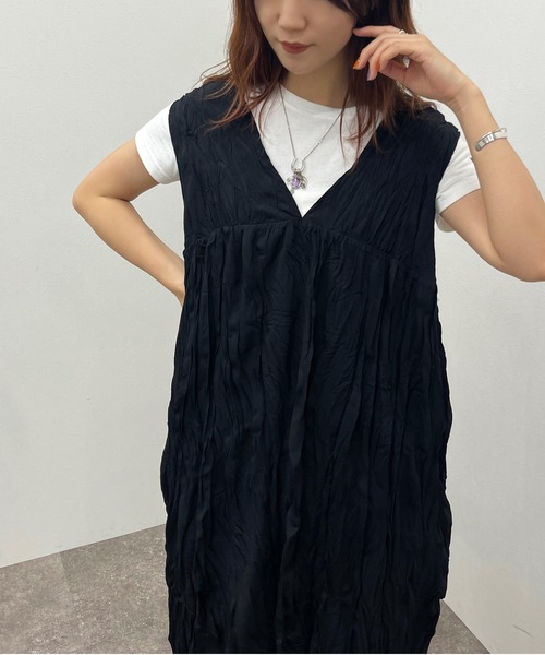 apres jour mignon(アプレジュールミニョン)の「クリンクルワンピース【ZOZOTOWN限定アイテム】(ワンピース・レディース・グリーン/ブラック/アイボリー・フリー/X-LARGE)」の11枚目の写真