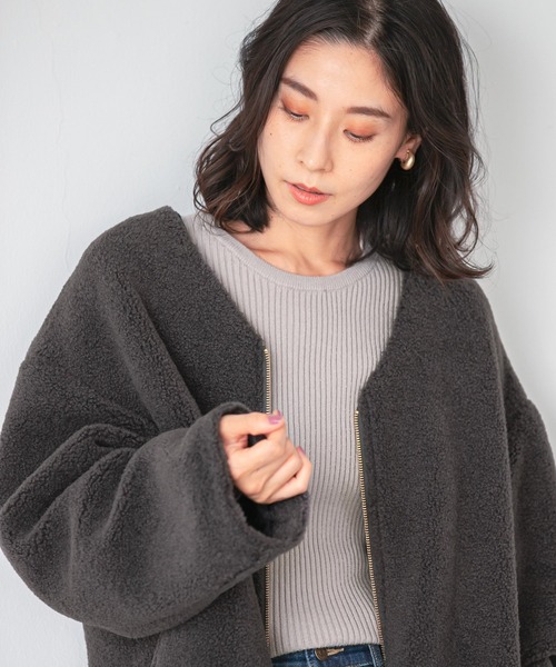 LEPSIM（レプシィム）の「12ゲージリブクルーニット　948658（ニット/セーター・レディース・ブラック/グリーン/グレイッシュベージュ・MEDIUM/LARGE）」の14枚目の写真