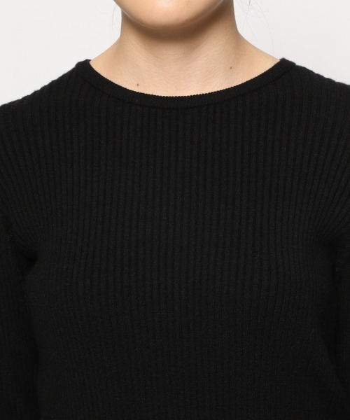 LEPSIM（レプシィム）の「12ゲージリブクルーニット　948658（ニット/セーター・レディース・ブラック/グリーン/グレイッシュベージュ・MEDIUM/LARGE）」の22枚目の写真