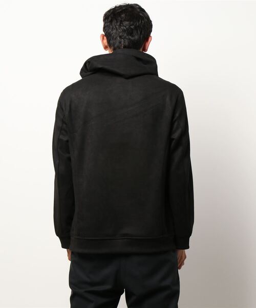 HIDEAWAYS NICOLE（ハイダウェイニコル）の「ポンチスウェードプルオーバーパーカー（パーカー・メンズ・ブラック/ボルドー/シルバーグレー/モカ/ライトベージュ・MEDIUM/LARGE/X-LARGE）」の7枚目の写真