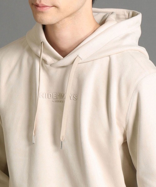 HIDEAWAYS NICOLE（ハイダウェイニコル）の「ポンチスウェードプルオーバーパーカー（パーカー・メンズ・ブラック/ボルドー/シルバーグレー/モカ/ライトベージュ・MEDIUM/LARGE/X-LARGE）」の15枚目の写真