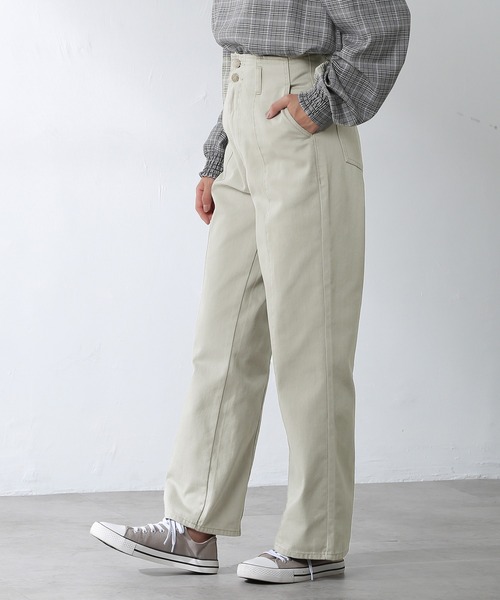 Honeys(ハニーズ)の「デニムストレートパンツ(デニムパンツ・レディース・グレー/インディゴブルー/アイボリー/モカ/ラベンダー/スミクロ/ブラック・S/M/L)」の21枚目の写真