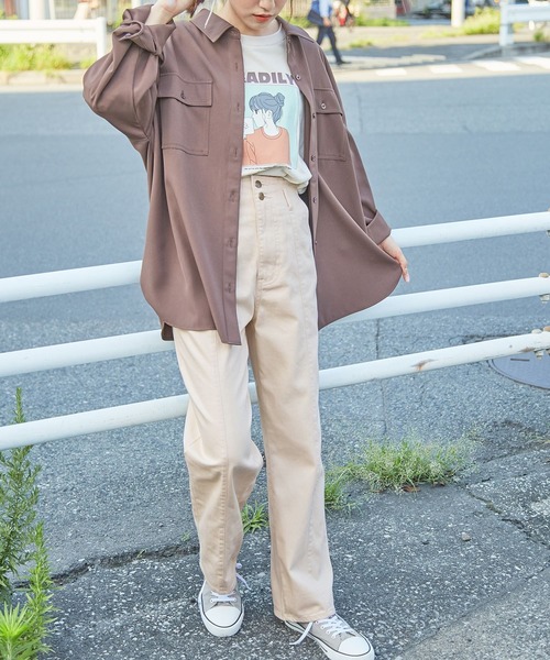 Honeys(ハニーズ)の「デニムストレートパンツ(デニムパンツ・レディース・グレー/インディゴブルー/アイボリー/モカ/ラベンダー/スミクロ/ブラック・S/M/L)」の8枚目の写真