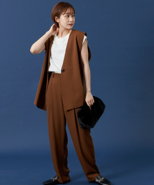 Auntie Rosa Holiday（アンティローザホリデー）の「タックテーパードパンツ（その他パンツ・レディース・アイボリー/ブラウン/ブラック/パープル/グリーン・SMALL/MEDIUM）」の18枚目の写真