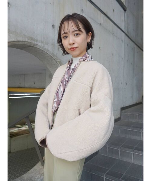 MERCURYDUO（マーキュリーデュオ）の「スカーフ付ハイネックニット（ニット/セーター・レディース・アイボリー/ブラック/グリーン/ピンク・FREE）」の16枚目の写真