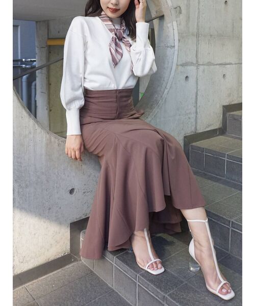 MERCURYDUO（マーキュリーデュオ）の「スカーフ付ハイネックニット（ニット/セーター・レディース・アイボリー/ブラック/グリーン/ピンク・FREE）」の19枚目の写真