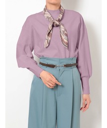 スカーフ付ハイネックニット