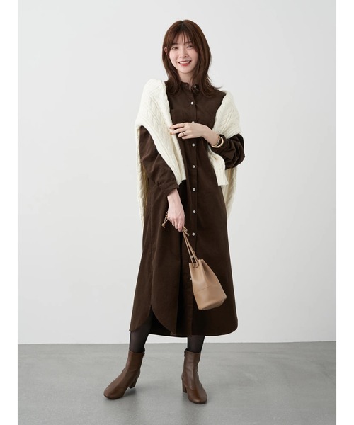 earth music&ecology(アースミュージックアンドエコロジー)の「【WEB限定】ケーブルビッグニットプルオーバー *(ニット/セーター・レディース・ブラウン/レッド/グリーン/アイボリー/グレイッシュベージュ・FREE)」の21枚目の写真