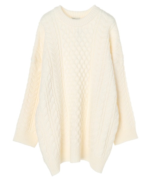 earth music&ecology(アースミュージックアンドエコロジー)の「【WEB限定】ケーブルビッグニットプルオーバー *(ニット/セーター・レディース・ブラウン/レッド/グリーン/アイボリー/グレイッシュベージュ・FREE)」の18枚目の写真