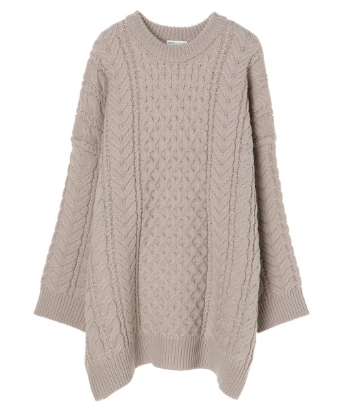 earth music&ecology(アースミュージックアンドエコロジー)の「【WEB限定】ケーブルビッグニットプルオーバー *(ニット/セーター・レディース・ブラウン/レッド/グリーン/アイボリー/グレイッシュベージュ・FREE)」の9枚目の写真