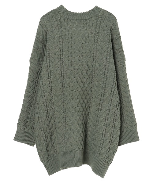 earth music&ecology(アースミュージックアンドエコロジー)の「【WEB限定】ケーブルビッグニットプルオーバー *(ニット/セーター・レディース・ブラウン/レッド/グリーン/アイボリー/グレイッシュベージュ・FREE)」の14枚目の写真