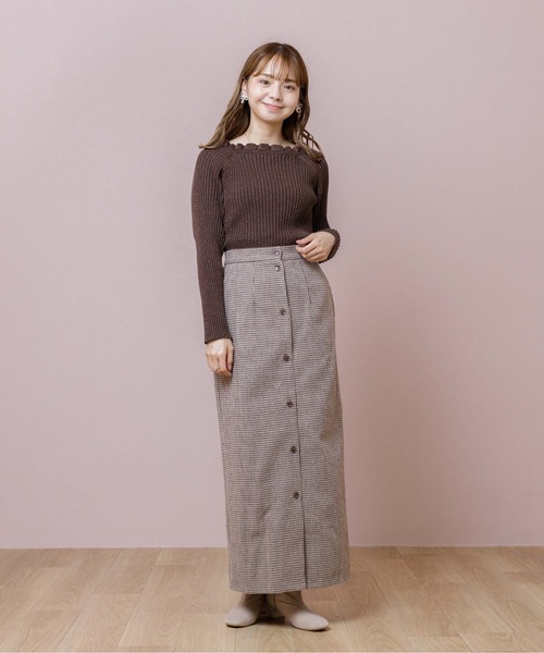 flower（フラワー）の「スパークルリブニット（ニット/セーター・レディース・ベージュ/ブラウン・FREE）」の12枚目の写真