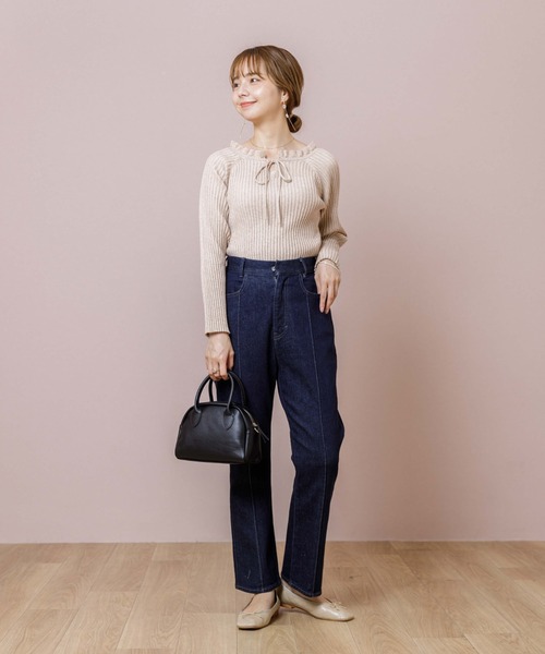 flower（フラワー）の「スパークルリブニット（ニット/セーター・レディース・ベージュ/ブラウン・FREE）」の14枚目の写真