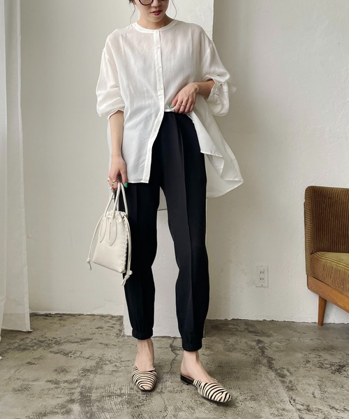 CAPRICIEUX LE'MAGE(カプリシューレマージュ)の「ピンタックジョガーパンツ(その他パンツ・レディース・ブラック/グリーン/ホワイト系その他・38/36)」の19枚目の写真