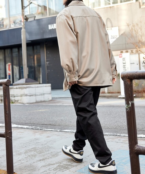 R セミワイドチノパンツ 高身長 綿混ワイドシルエットチノパンツ 丈長め・トールサイズ