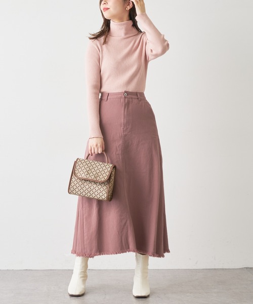 natural couture（ナチュラルクチュール）の「【WEB限定】サイドタックフリンジスカート Mサイズ（スカート・レディース・ベージュ/ピンク/インディゴブルー・FREE）」の12枚目の写真