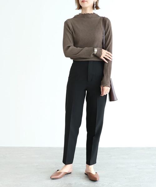 reca(レカ)の「ハイウエストタックテーパードパンツ(その他パンツ・レディース・ブラック/ブラウン/テラコッタ/グリーン/ライトベージュ・M)」の12枚目の写真