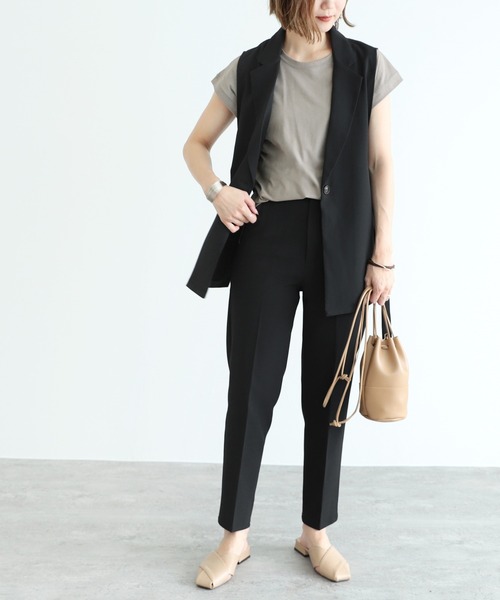 reca(レカ)の「ハイウエストタックテーパードパンツ(その他パンツ・レディース・ブラック/ブラウン/テラコッタ/グリーン/ライトベージュ・M)」の13枚目の写真