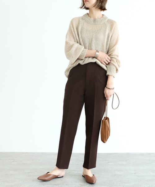 reca(レカ)の「ハイウエストタックテーパードパンツ(その他パンツ・レディース・ブラック/ブラウン/テラコッタ/グリーン/ライトベージュ・M)」の15枚目の写真