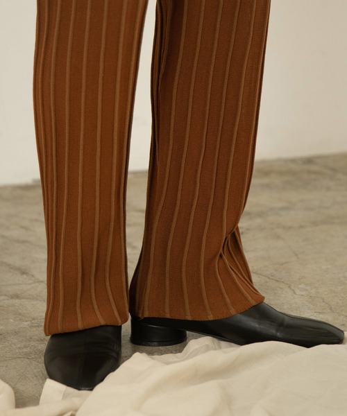 Amiur（エミレ）の「stripe rib knit pants（その他パンツ・レディース・ブラウン/アイボリー・M/S）」の18枚目の写真
